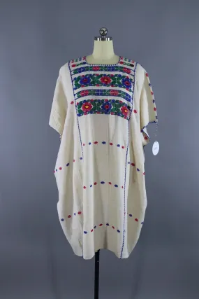 1970s Vintage Embroidered Caftan Dress
