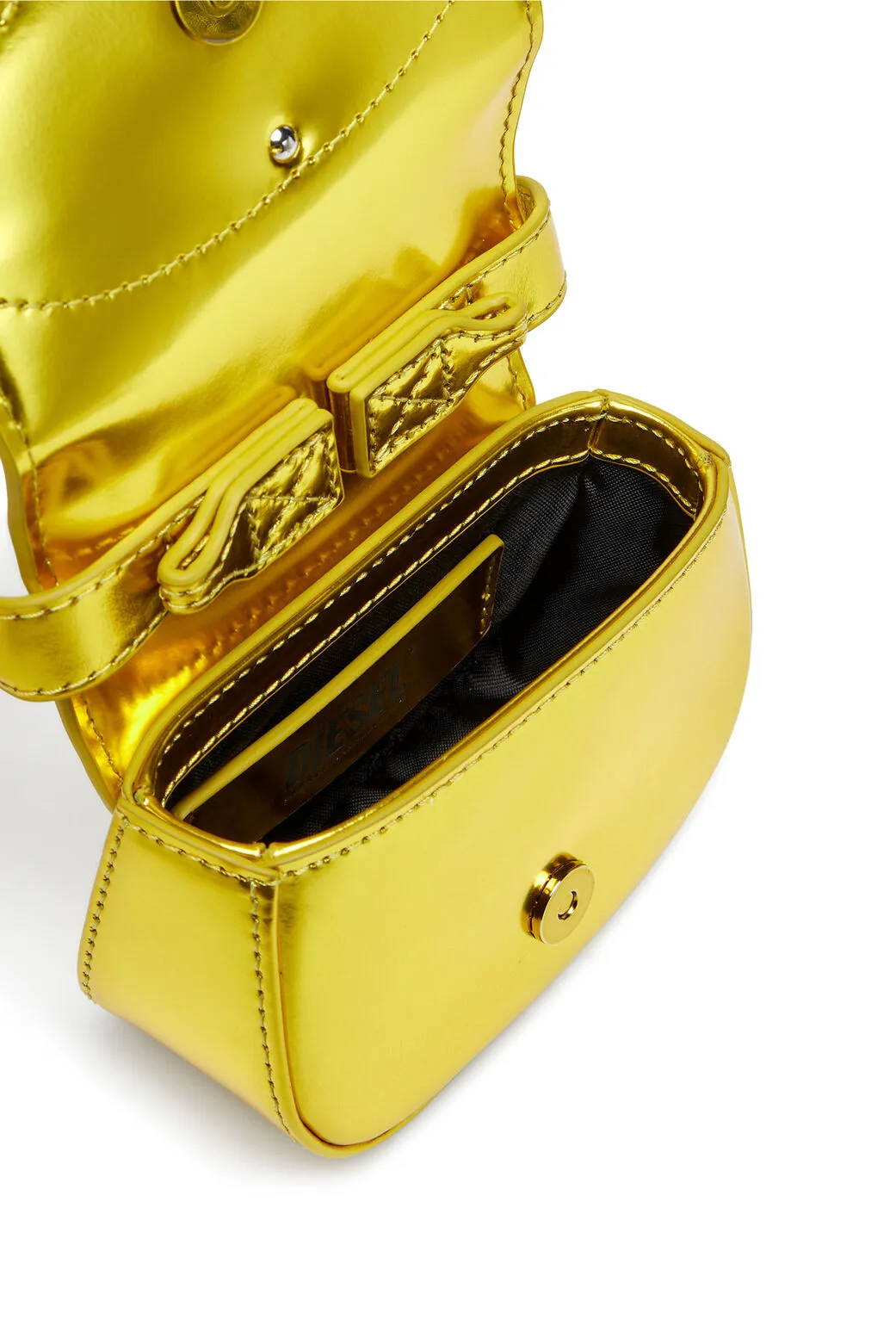 1DR-XS-S-Iconic mini bag in mirrored leather Yellow