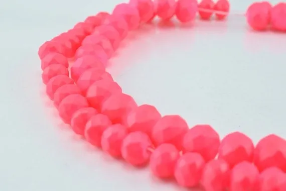 2 Strands Matte Glass Beads Donut Rondelle Faceted Jewelry Decoration Chandelier 4x6mm and 6x8mm. 2 Sizes Group 60 PCs ea Item#789222043018