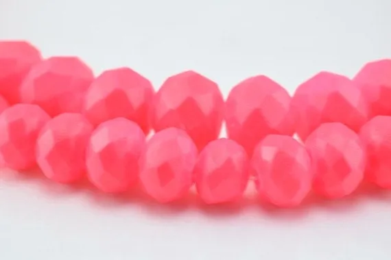 2 Strands Matte Glass Beads Donut Rondelle Faceted Jewelry Decoration Chandelier 4x6mm and 6x8mm. 2 Sizes Group 60 PCs ea Item#789222043018