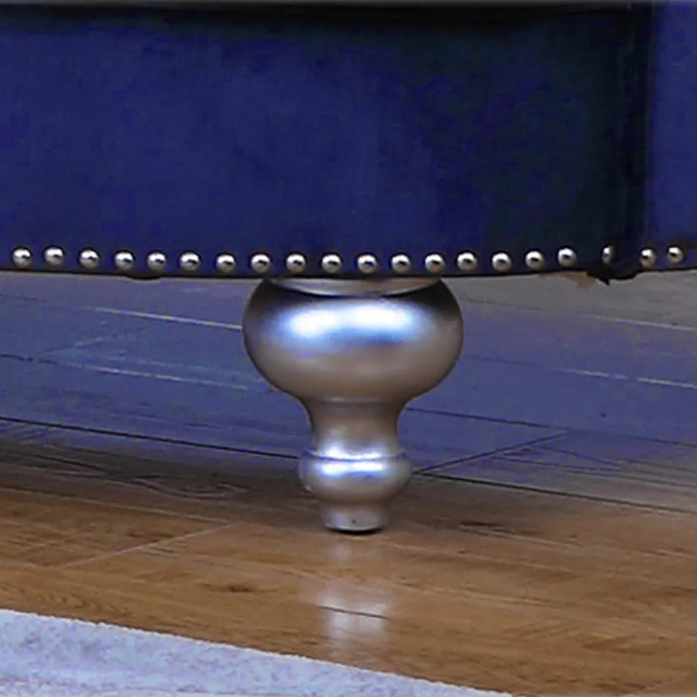 Afreen Button Tufted Sofa Finished with Velvet Fabric Upholstery in Blue