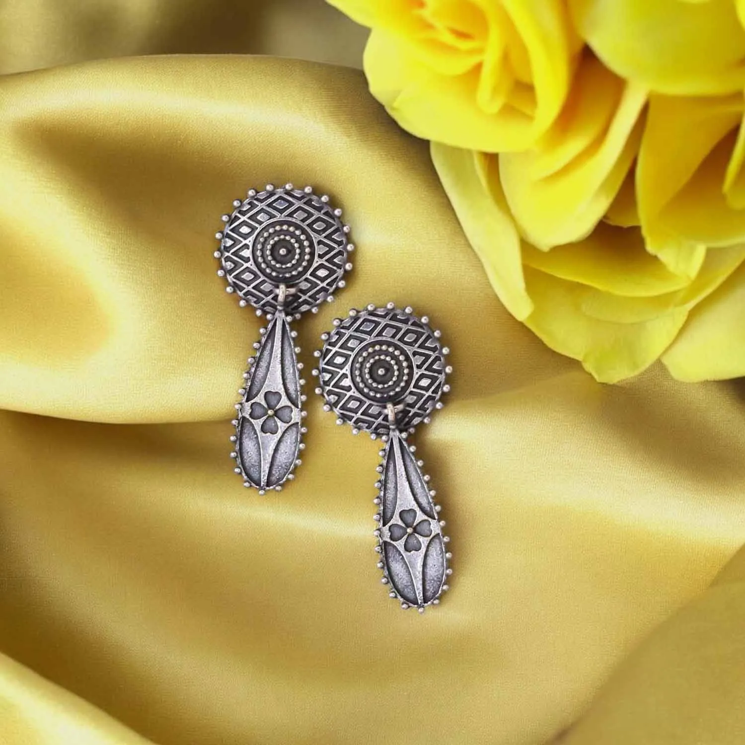 Antique Kalti Oxidised Danglers