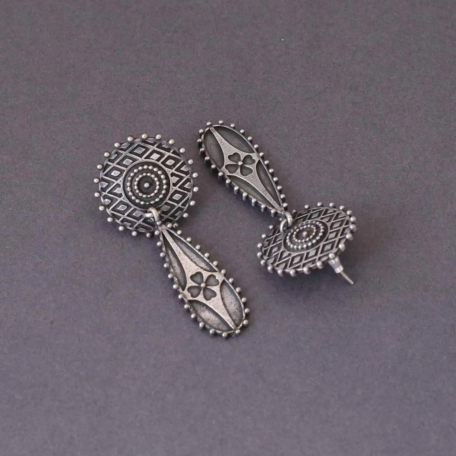 Antique Kalti Oxidised Danglers
