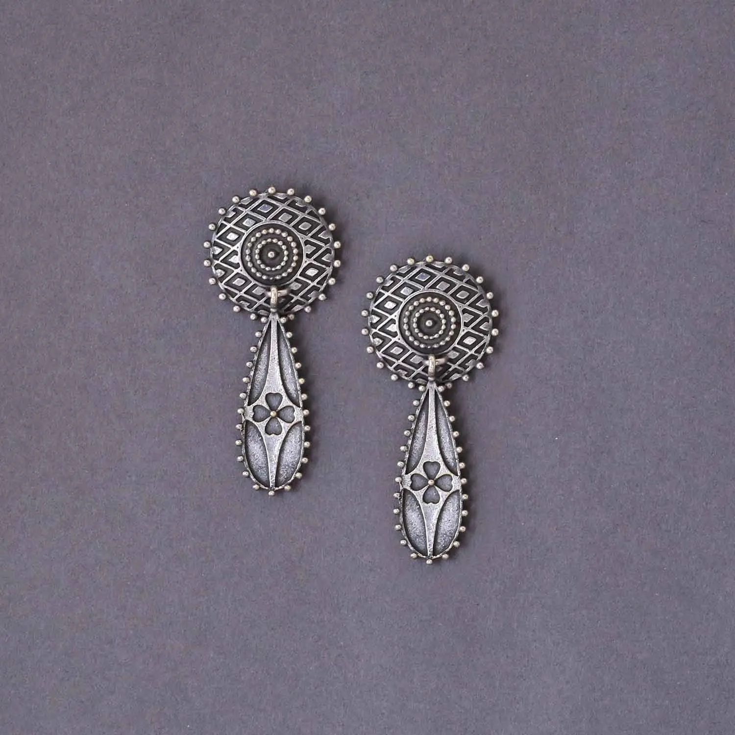 Antique Kalti Oxidised Danglers