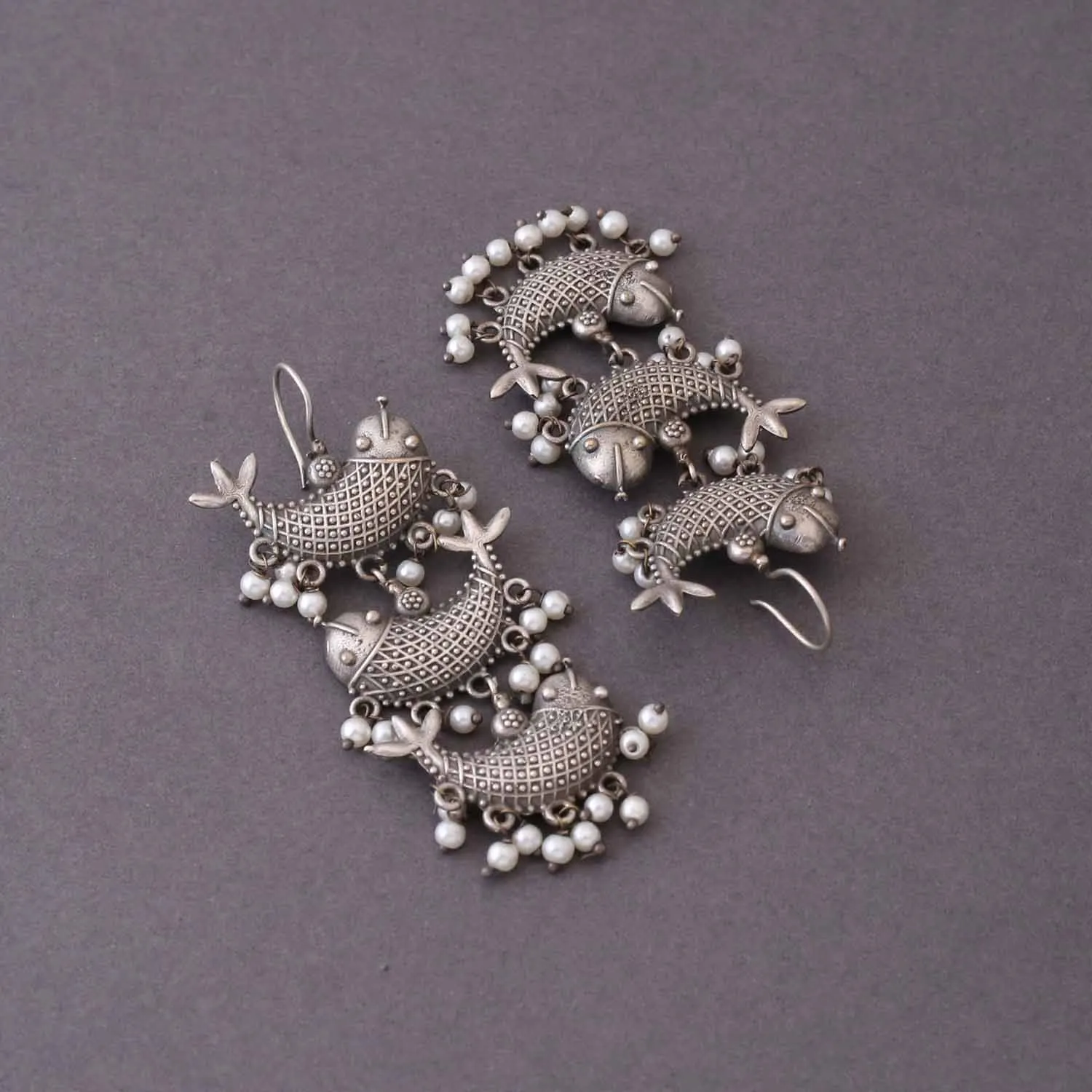Antique Ondine Oxidised Danglers