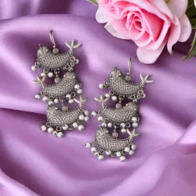 Antique Ondine Oxidised Danglers