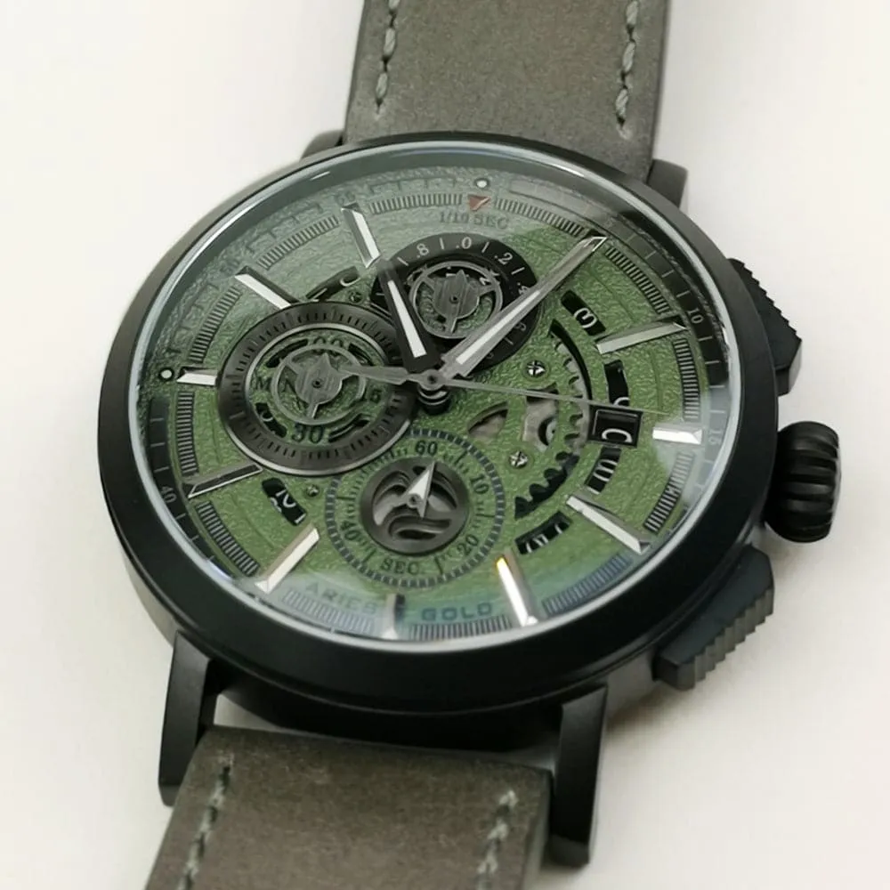 ARIES GOLD HAWK G 7018 BK-GN MEN'S WATCH