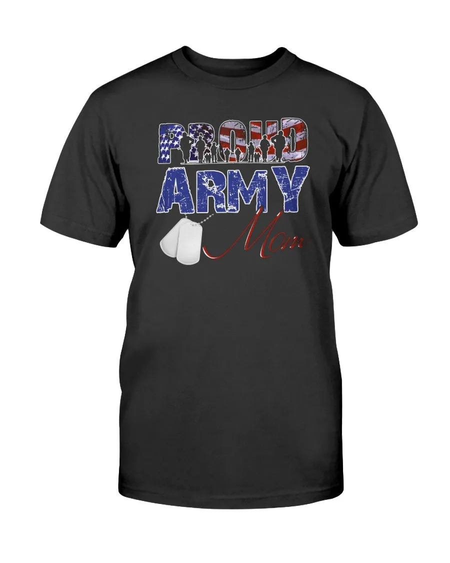 Army Mom Distress Flag T-shirts