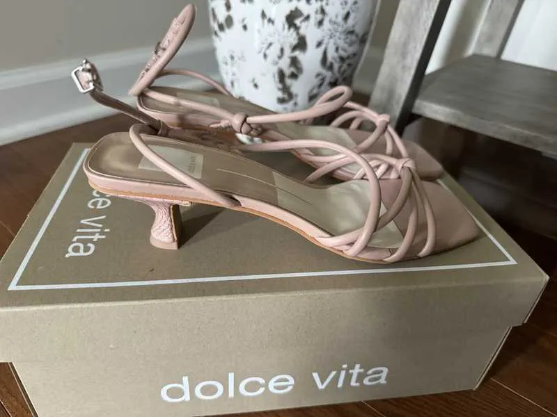 BEV HEELS ROSE LEATHER - re:vita
