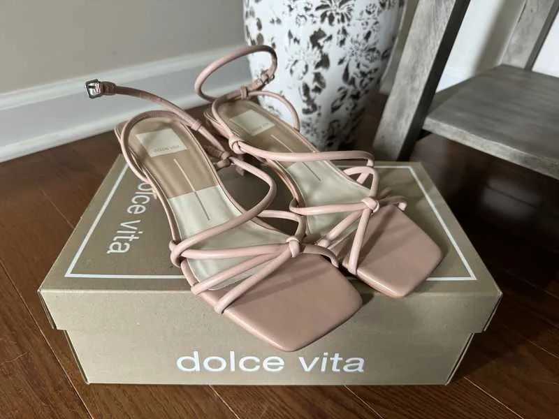 BEV HEELS ROSE LEATHER - re:vita