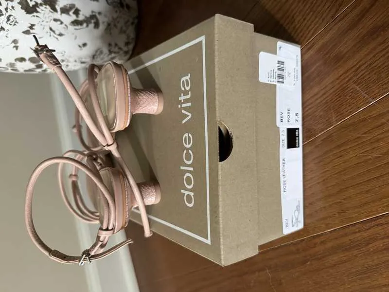 BEV HEELS ROSE LEATHER - re:vita