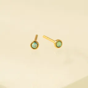 Blue Opal Mini Stud Earrings