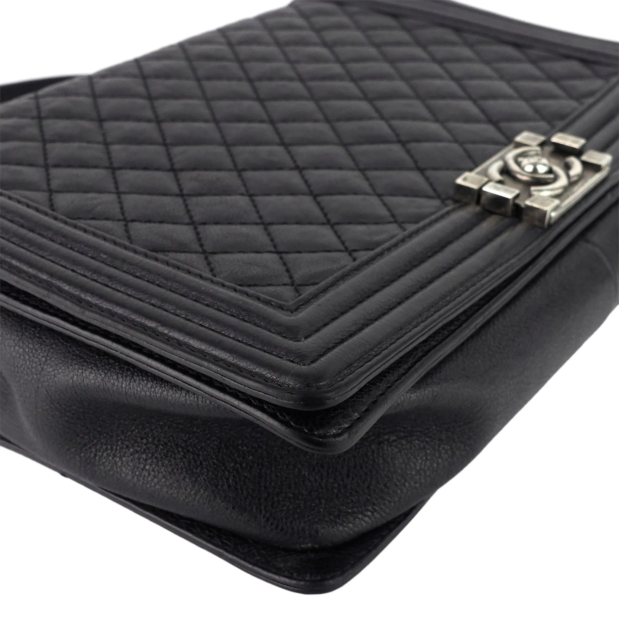 Boy Flap Large Quilted Calfskin Leather Bag