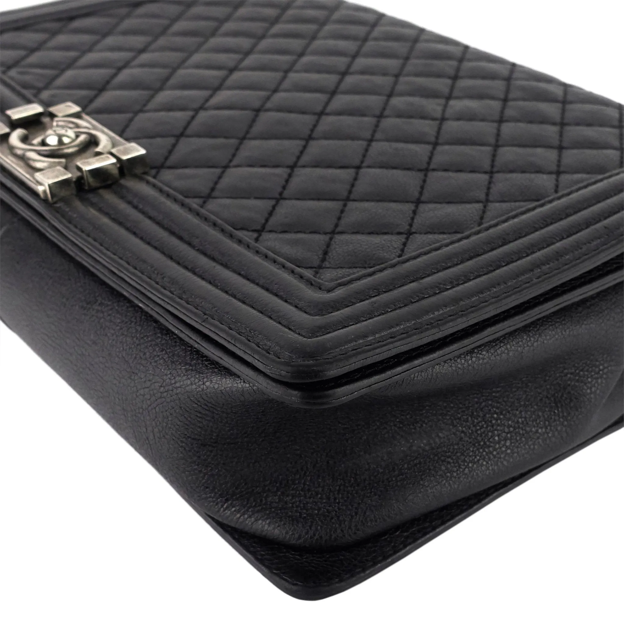 Boy Flap Large Quilted Calfskin Leather Bag