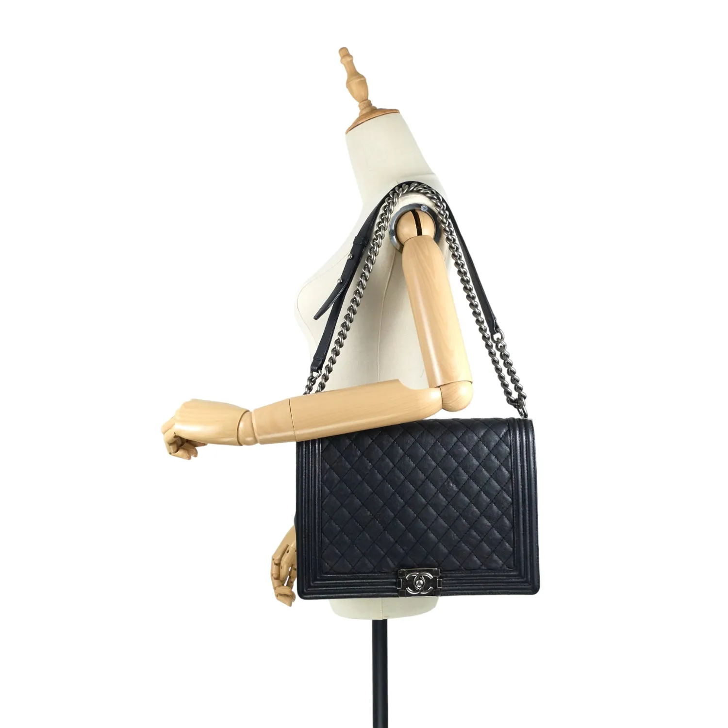 Boy Flap Large Quilted Calfskin Leather Bag