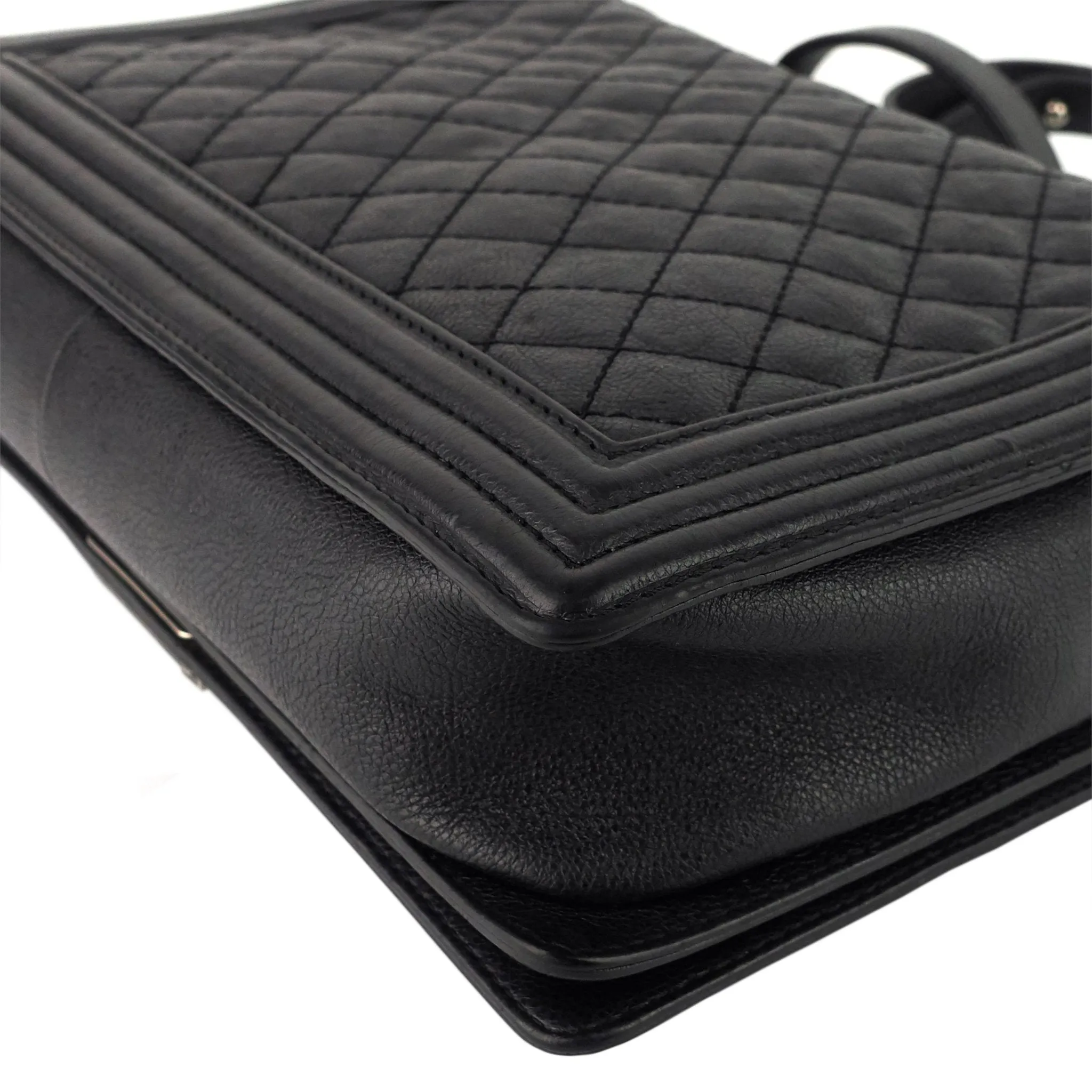 Boy Flap Large Quilted Calfskin Leather Bag