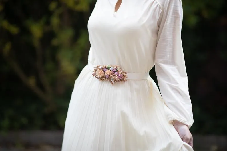Bridal belt in bright colours Pastel Wedding belt Wedding accessories Wedding sash Floral belt Floral accessories Magaela accessories