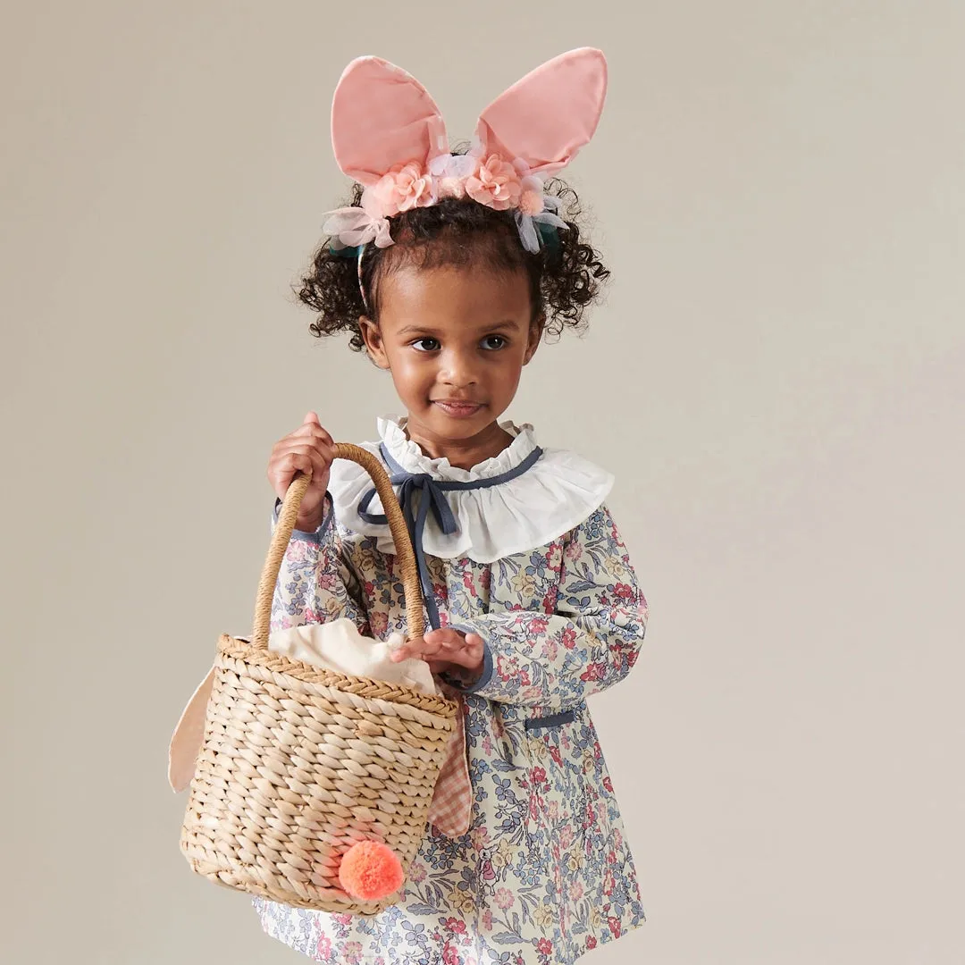 bunny woven straw bag