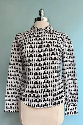 Cat Queen Button Down Blouse by Banned