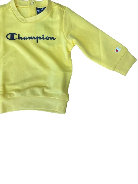 Champion Tuta Sportiva Bimbo Girocollo in cotone garzato 306455 YS019 giallo ocra-navy