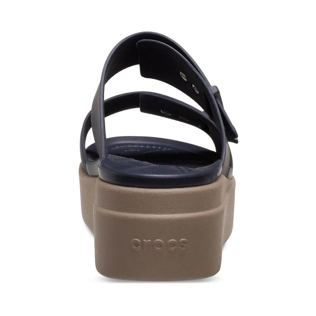 Crocs sandalo da donna con zeppa Brooklyn Buckle Low Wedge W 207431-4LH deep navy