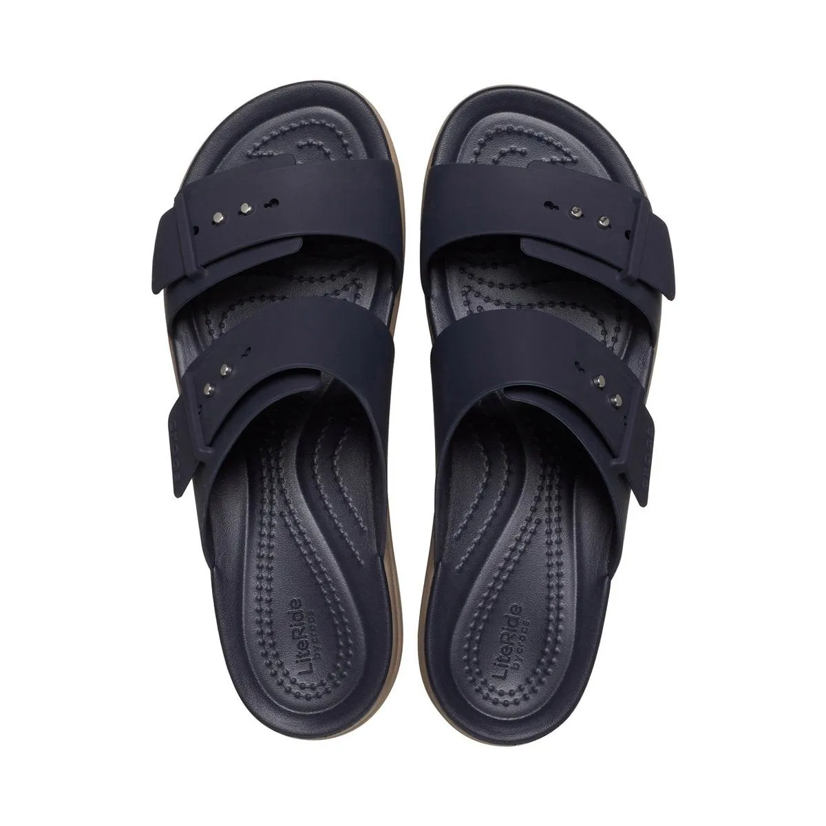 Crocs sandalo da donna con zeppa Brooklyn Buckle Low Wedge W 207431-4LH deep navy