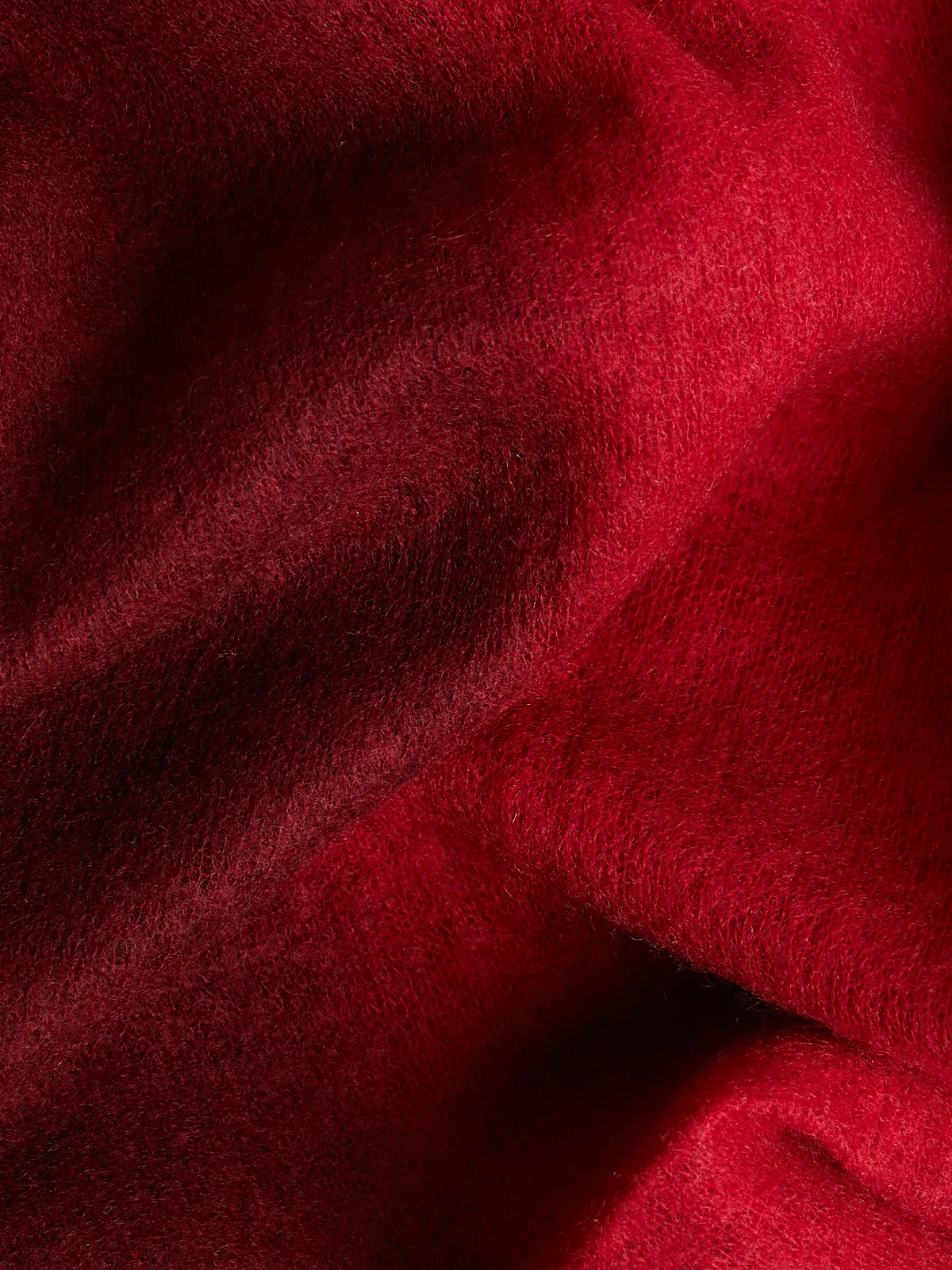Fuzzy Feutre Two Tone Shawl in Queen's Red   Tibetan Red Monk