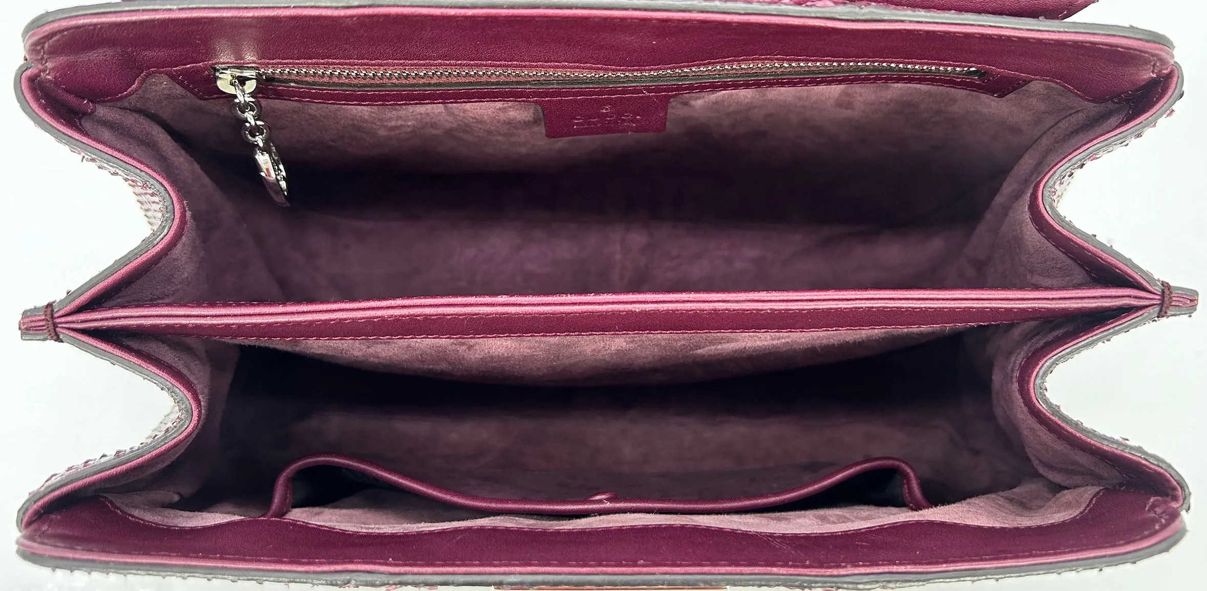 Gucci Purple Python Lady Lock Bag with Bamboo Handle