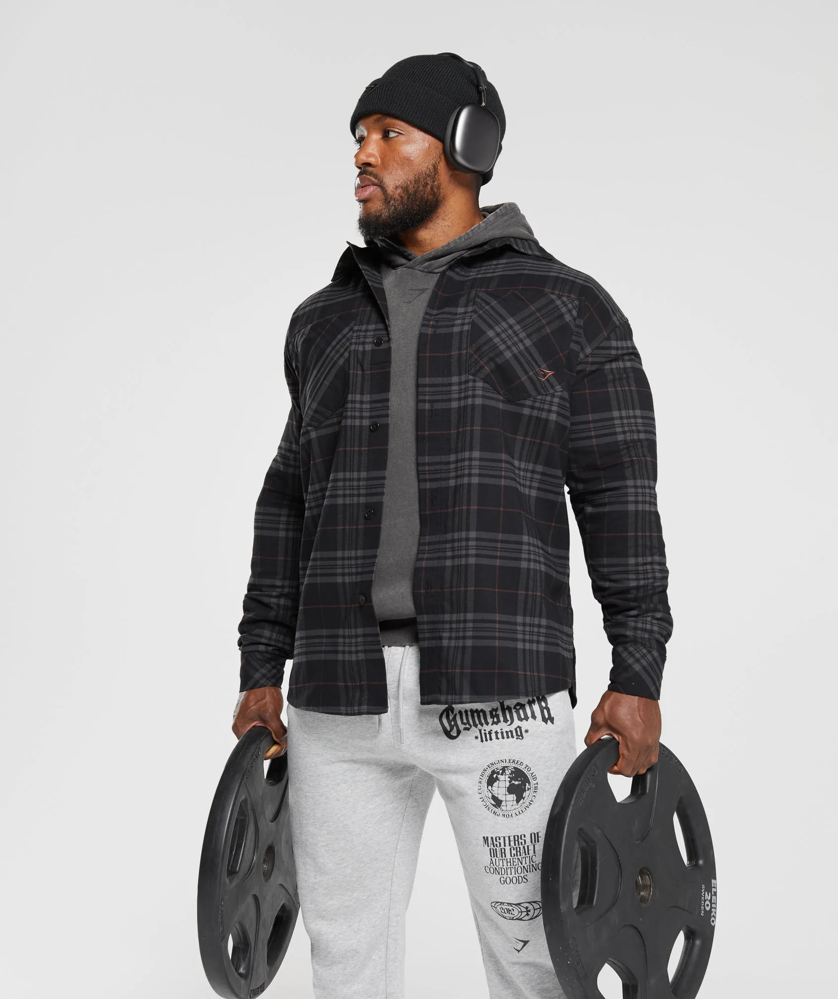 Gymshark Check Shirt - Black