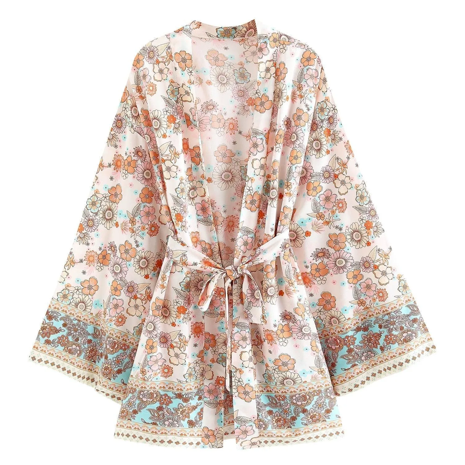 Handmade Bohemian Kimono, Bohemian Short Kimono, Beach Cover Up Kimono, Vintage Bohemian Kimono, Beach Dress Kimono, Boho Short Kimono