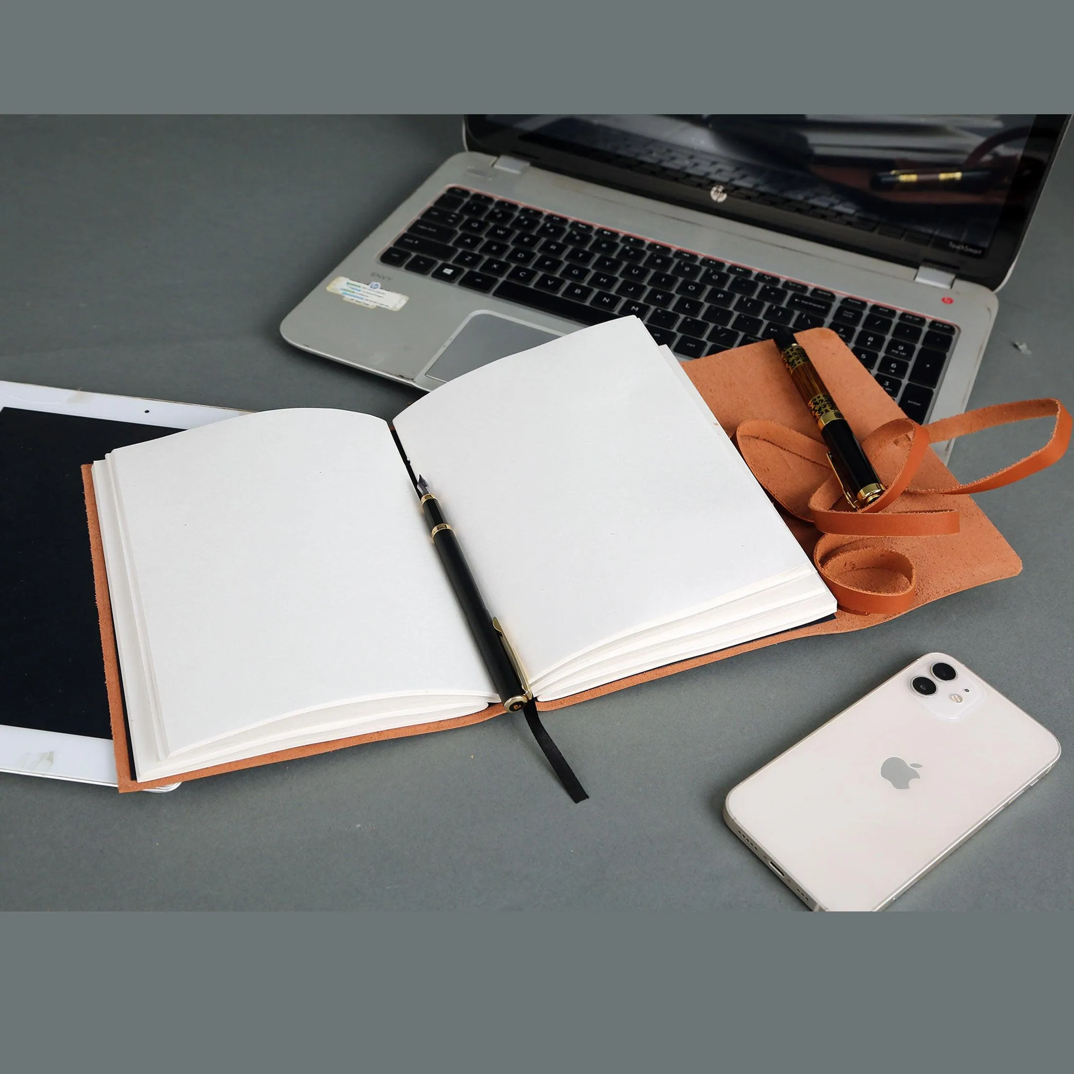 Handmade Leather Journal/Writing Notebook Diary/Daily Notepad For Men & Women Unlined Paper Medium (Distressed Tan, 8 x 6 Inches)