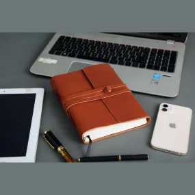 Handmade Leather Journal/Writing Notebook Diary/Daily Notepad For Men & Women Unlined Paper Medium (Distressed Tan, 8 x 6 Inches)
