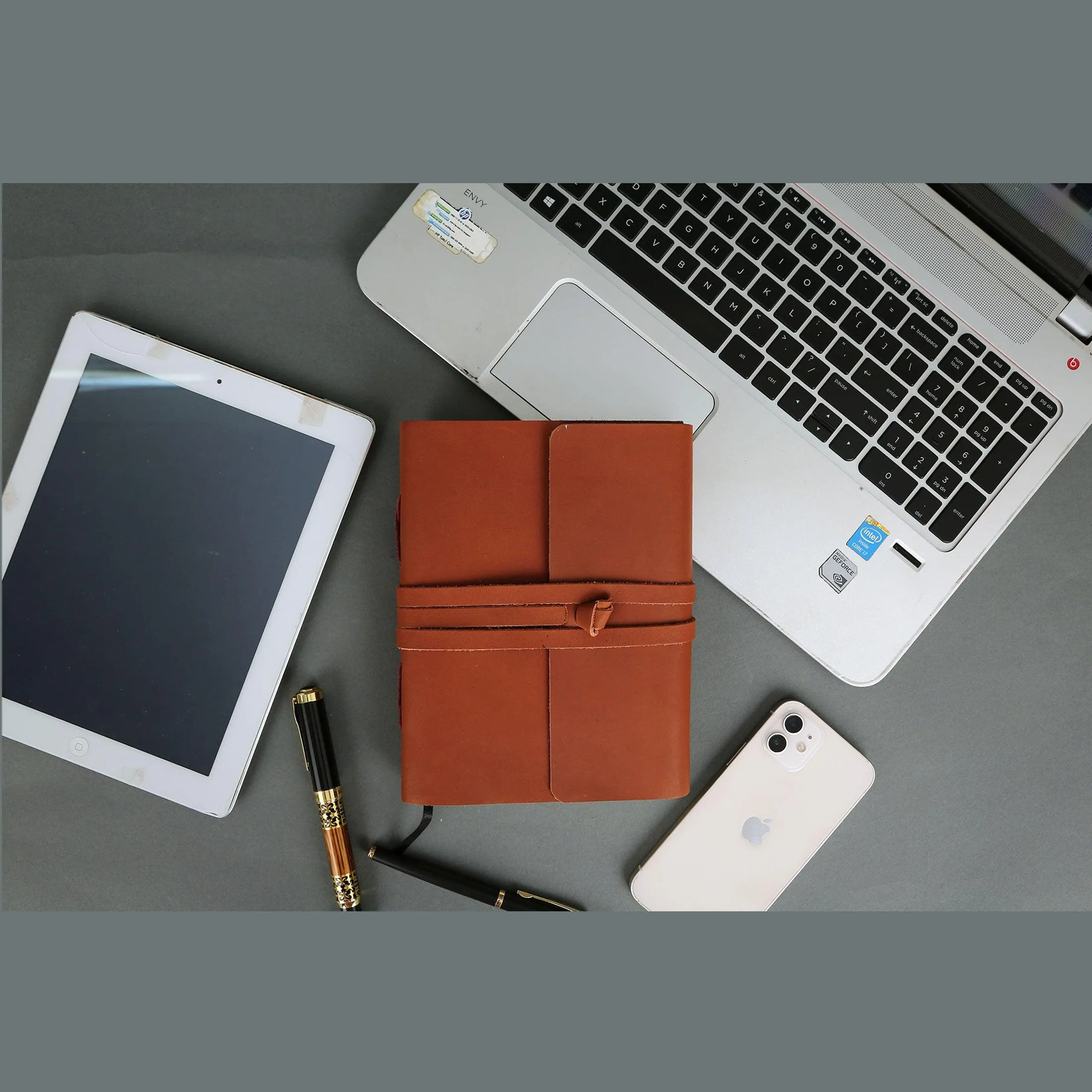 Handmade Leather Journal/Writing Notebook Diary/Daily Notepad For Men & Women Unlined Paper Medium (Distressed Tan, 8 x 6 Inches)