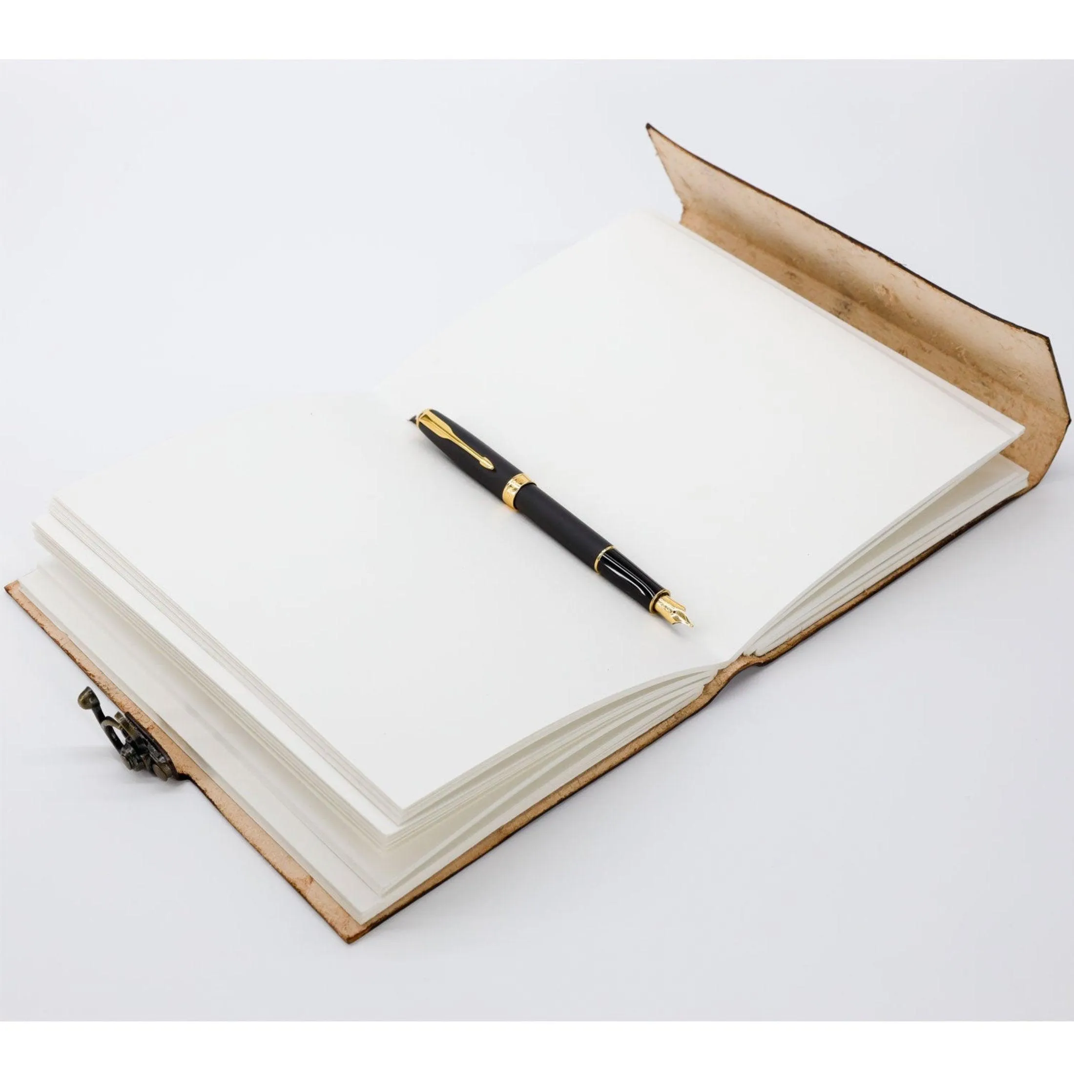 Handmade Leather Pentagon Journal/Writing Notebook Diary/Bound Daily Notepad for Men & Women Unlined Paper Medium 8 x 6 Inches, Writing pad Gift for Artist, Sketch Brown