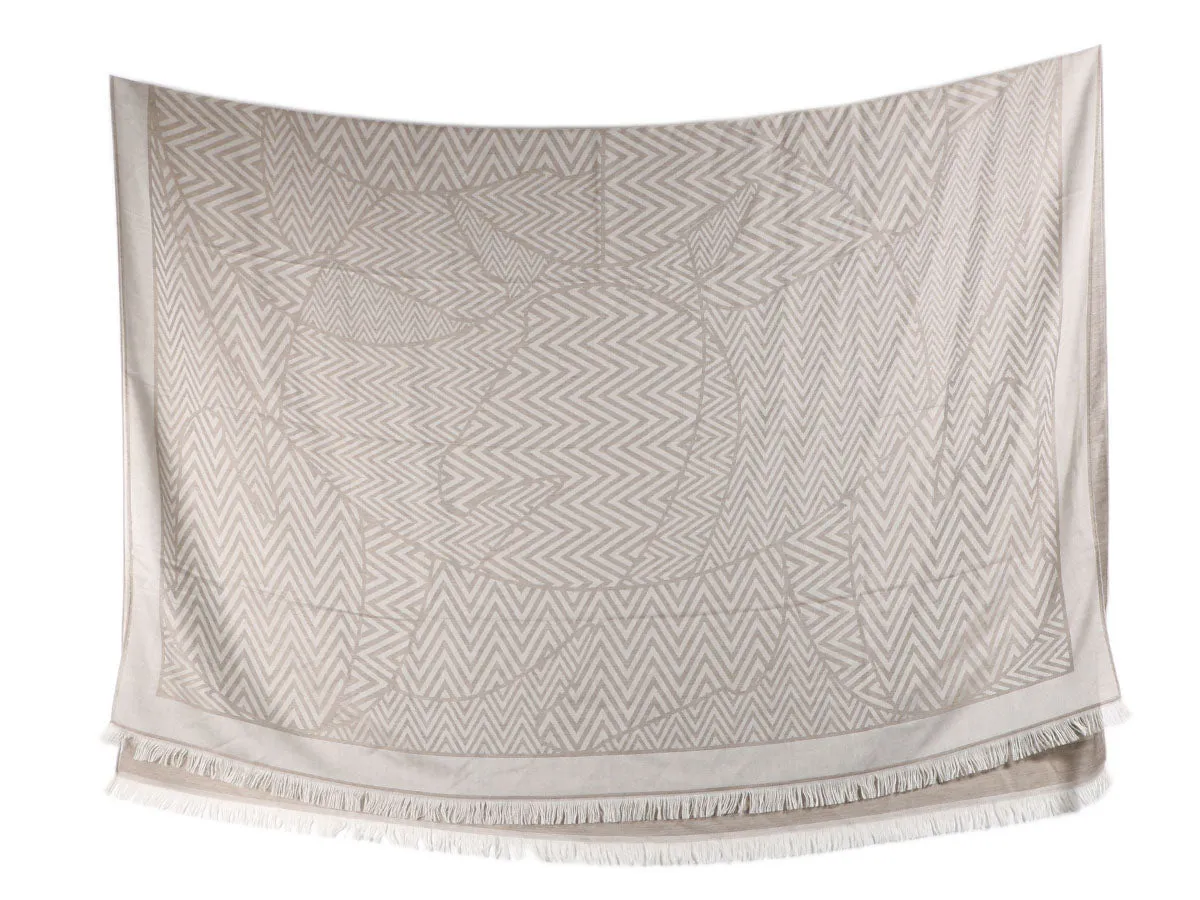 Hermès Cavales Chevron Knit Throw Blanket