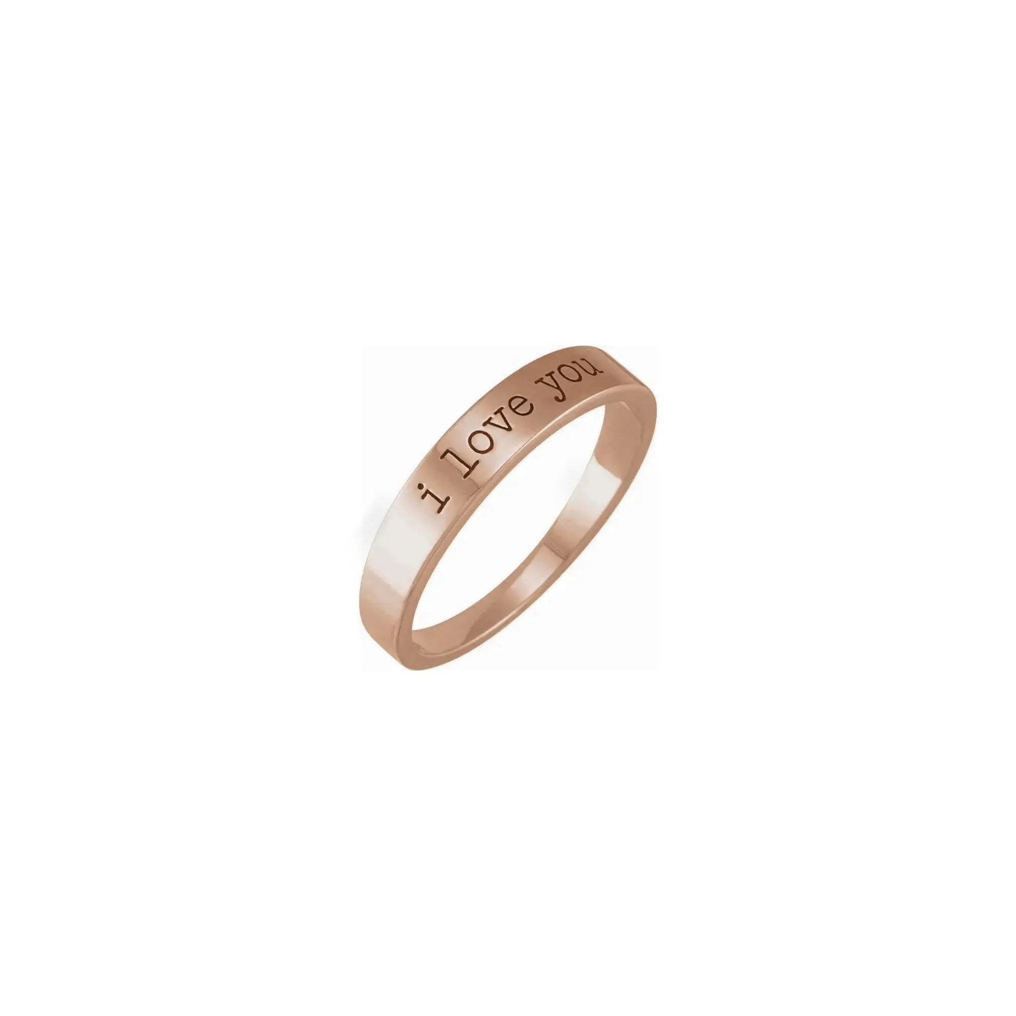 'i love you' Engraved Stackable Ring
