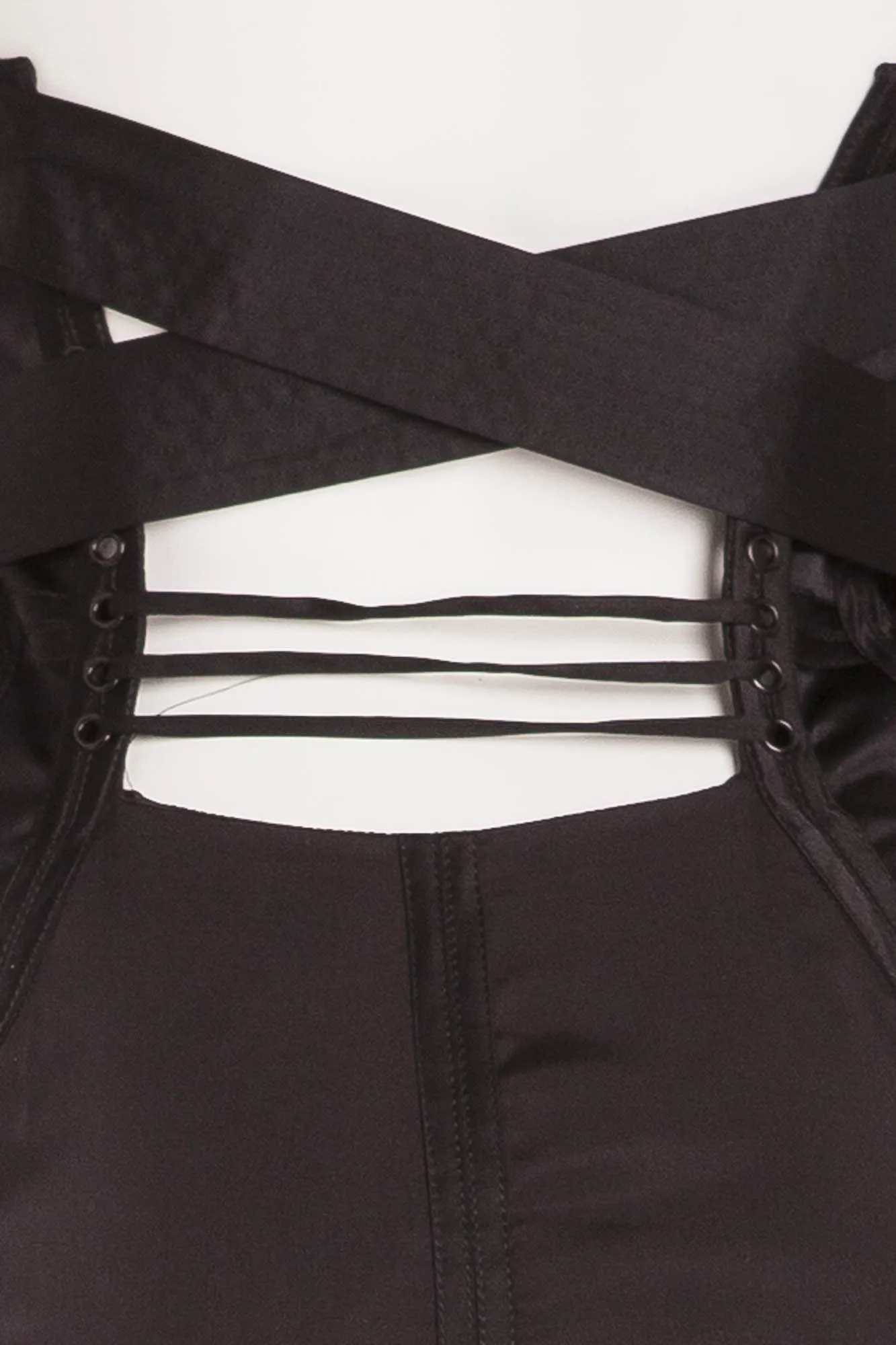 Iconic Tom Ford for Gucci - Black Corset Halter Dress with Cross Over V Neck - IT 42