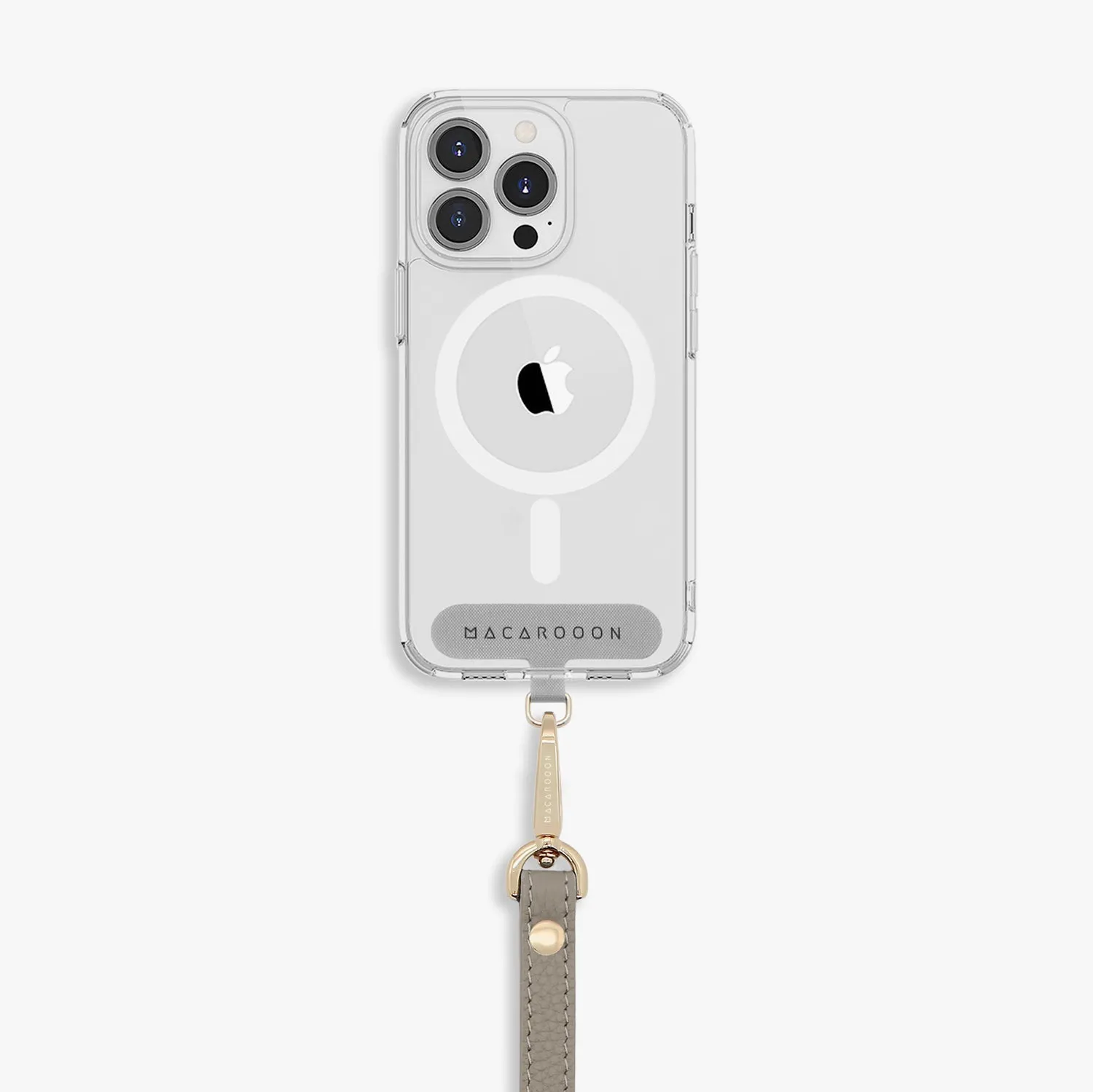 iPhone 12/12 Pro Clear Case with Wrist Leather Strap