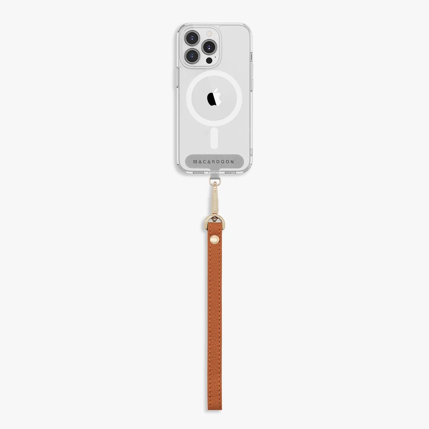 iPhone 12/12 Pro Clear Case with Wrist Leather Strap