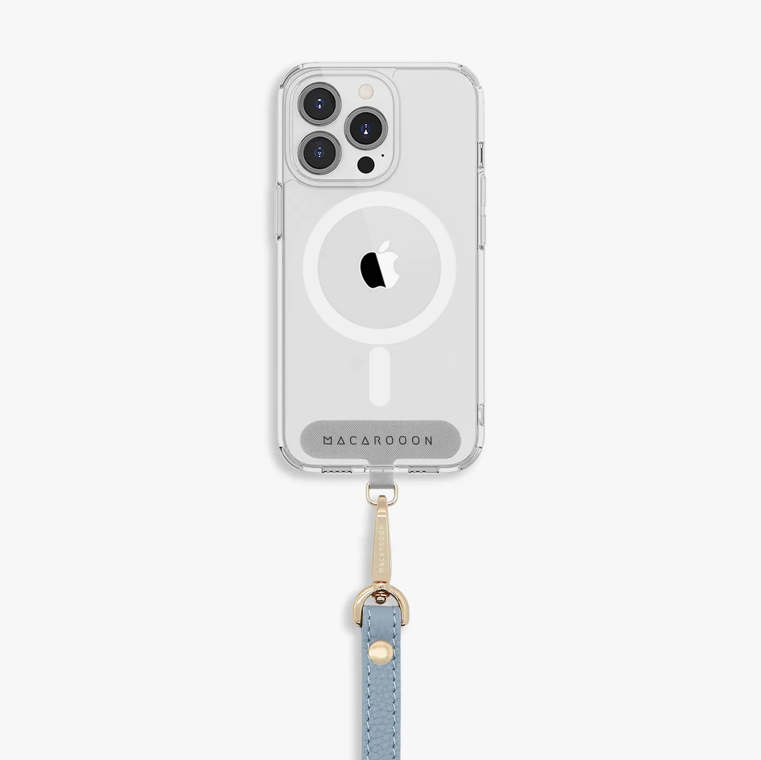 iPhone 12/12 Pro Clear Case with Wrist Leather Strap
