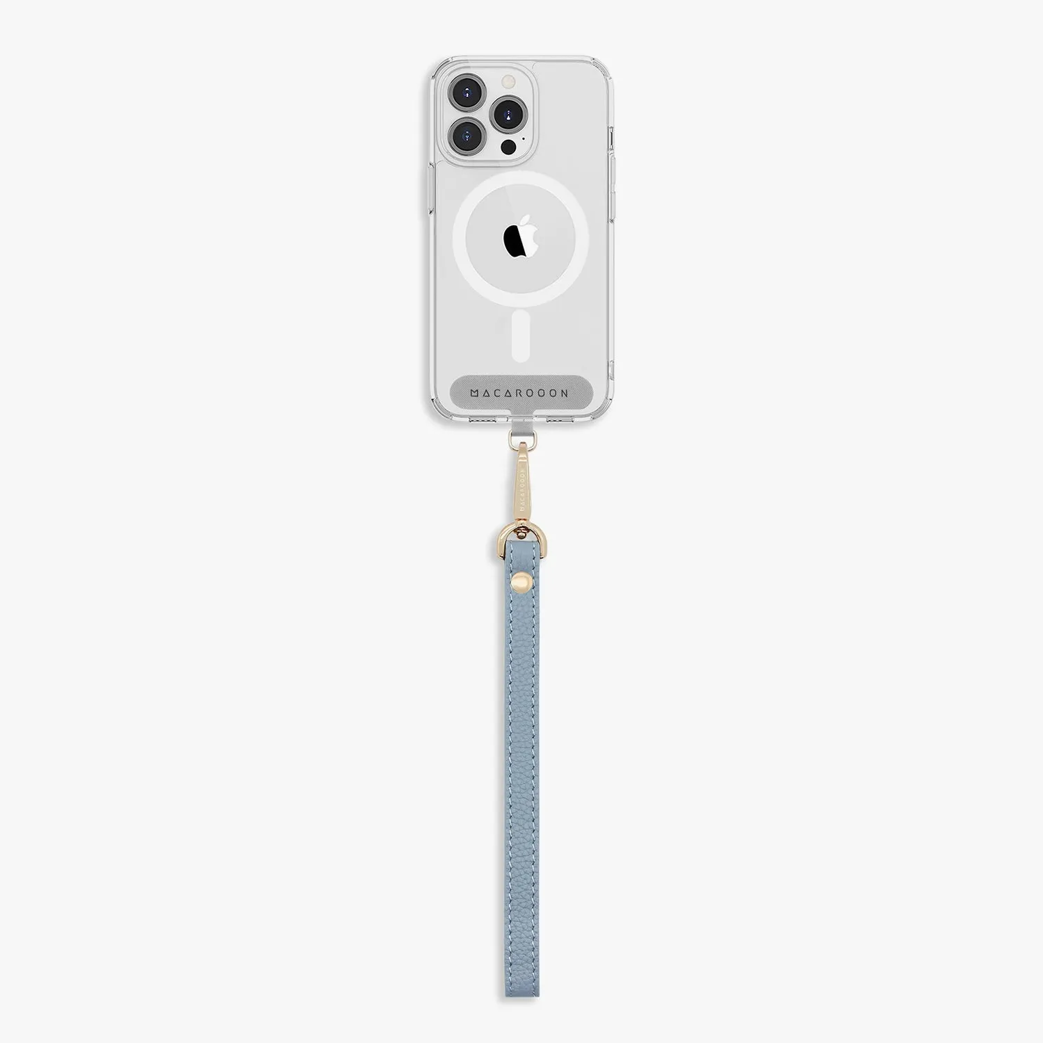 iPhone 13 Pro Clear Case with Wrist Leather Strap