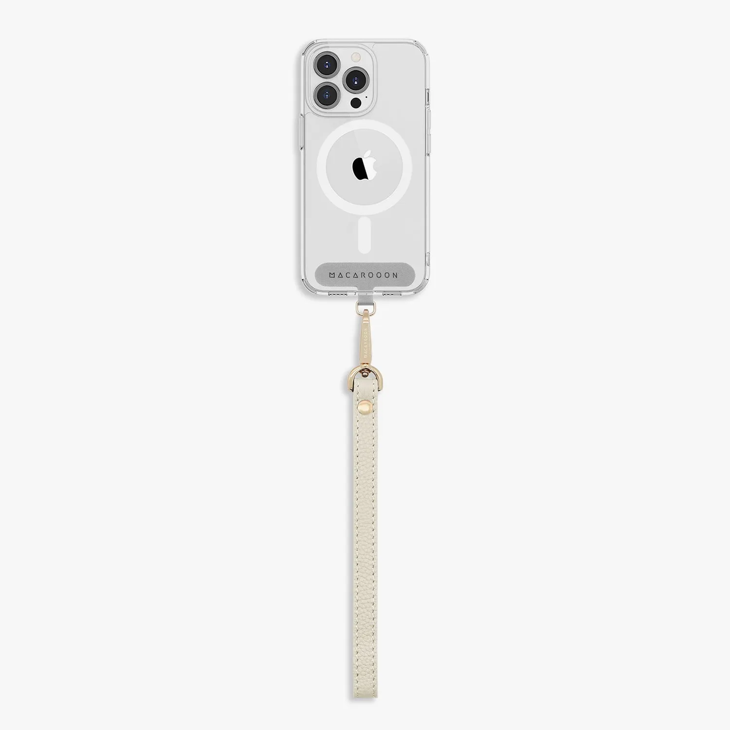 iPhone 13 Pro Clear Case with Wrist Leather Strap