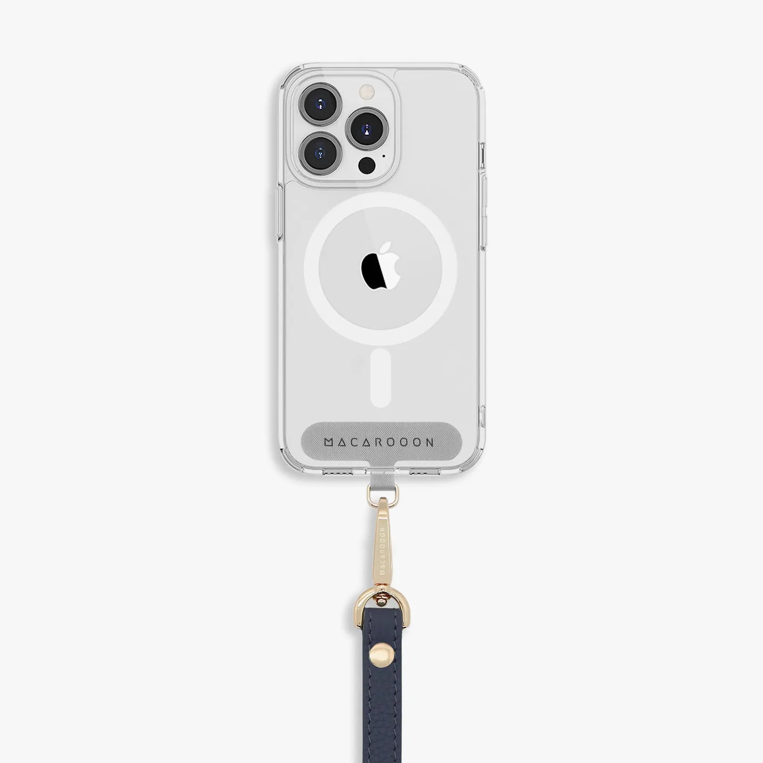 iPhone 13 Pro Clear Case with Wrist Leather Strap