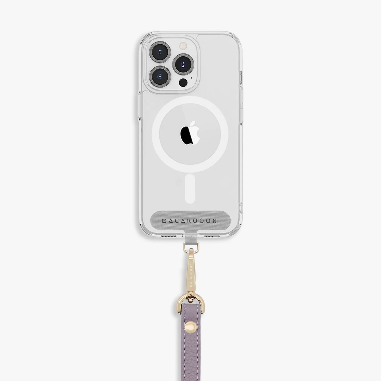 iPhone 13 Pro Clear Case with Wrist Leather Strap