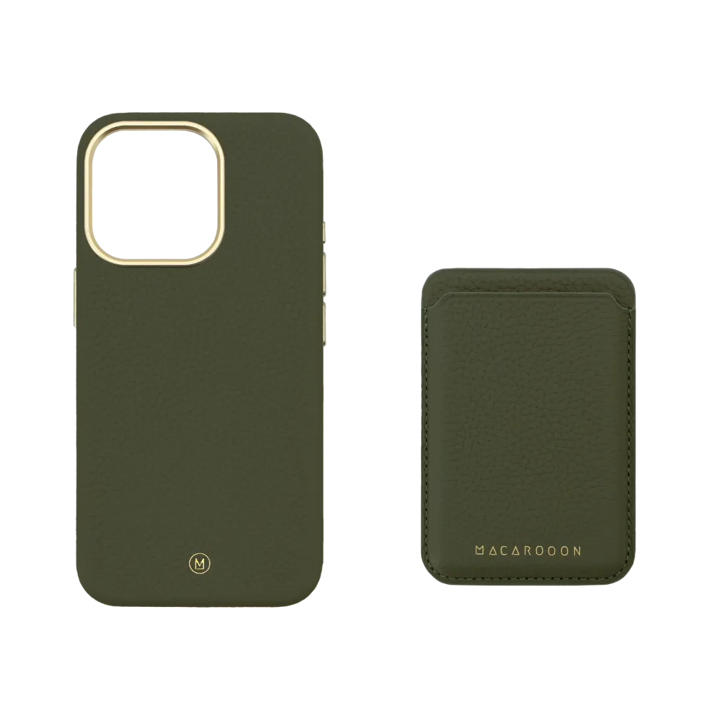 iPhone 13 Pro Leather MagSafe Case with Leather MagSafe Wallet Set
