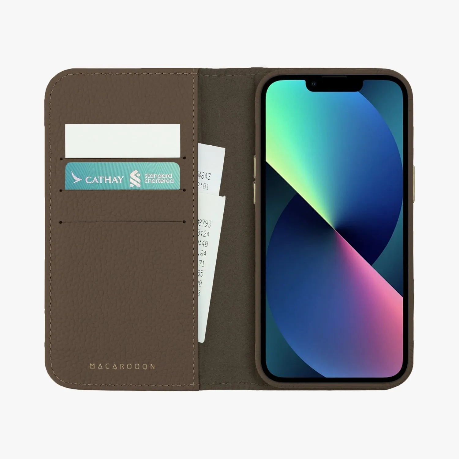 iPhone 15 Plus MagSafe Leather Flip Cover with Leather Case