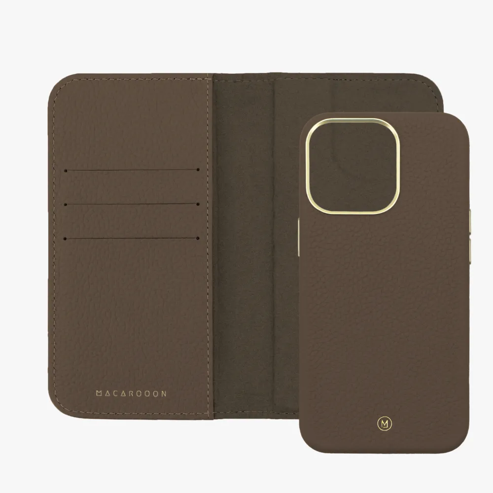 iPhone 15 Plus MagSafe Leather Flip Cover with Leather Case