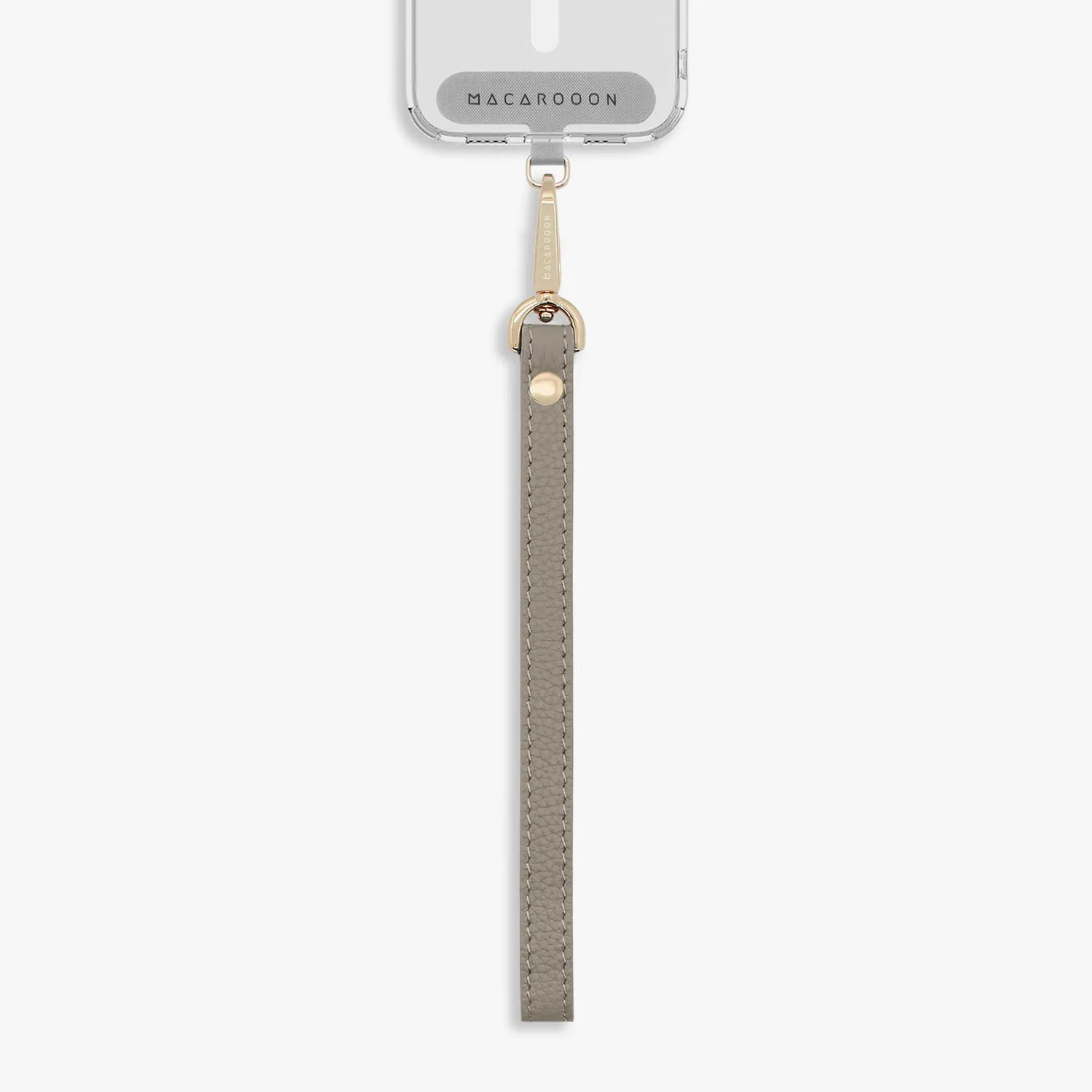 iPhone 15 Pro Max Clear Case with Wrist Leather Strap