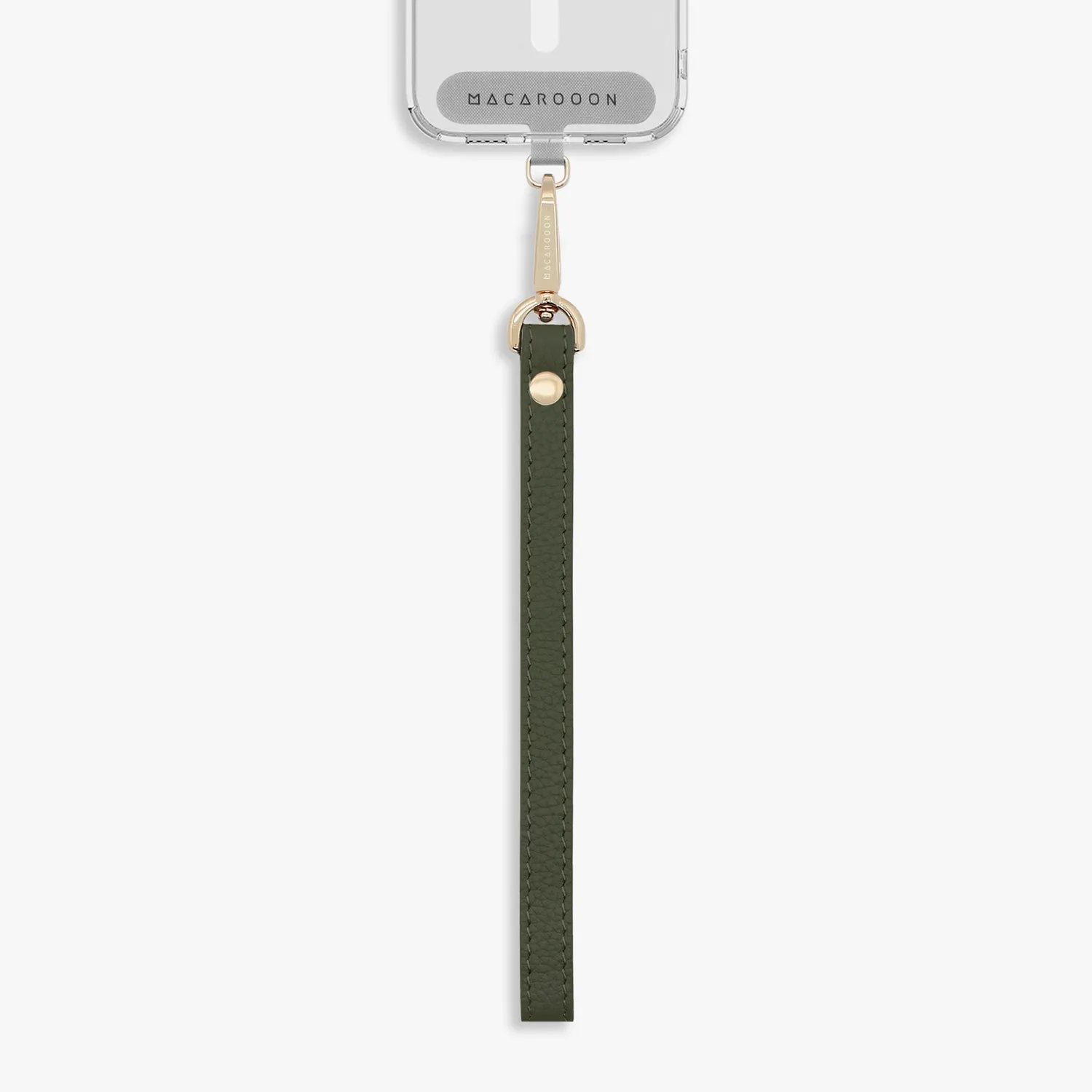 iPhone 15 Pro Max Clear Case with Wrist Leather Strap