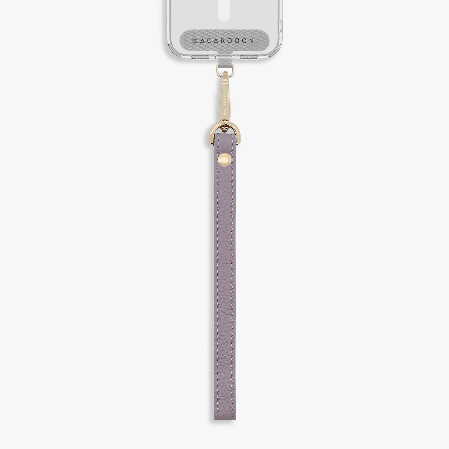 iPhone 15 Pro Max Clear Case with Wrist Leather Strap